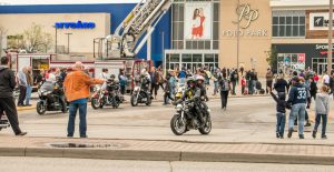 2 Up On A Ducati Monster & Mugging for the camera 2016 Ride For Dad