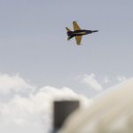 Partially Inverted the CF-18 shows off Its roll rate.