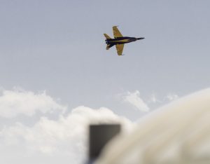 Partially Inverted the CF-18 shows off Its roll rate.